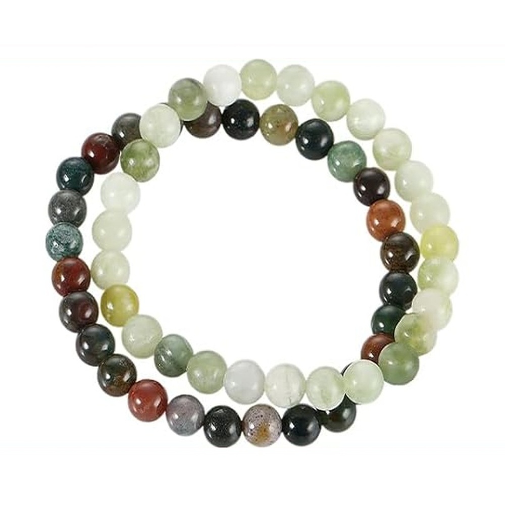 Beaded bracelets held in two hands